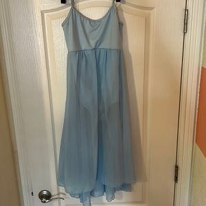Girls Junior dance leotard in medium. Baby blue
